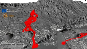 Fotos en 3D muestran trayecto de lava del Cumbre Vieja