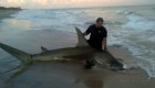 Capturó tiburón de 4 metros y esto es lo que hizo con él