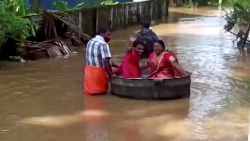 They came to church floating in a pot to get married