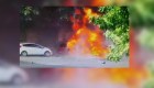Impactante video de la explosión de un taxi en Buenos Aires