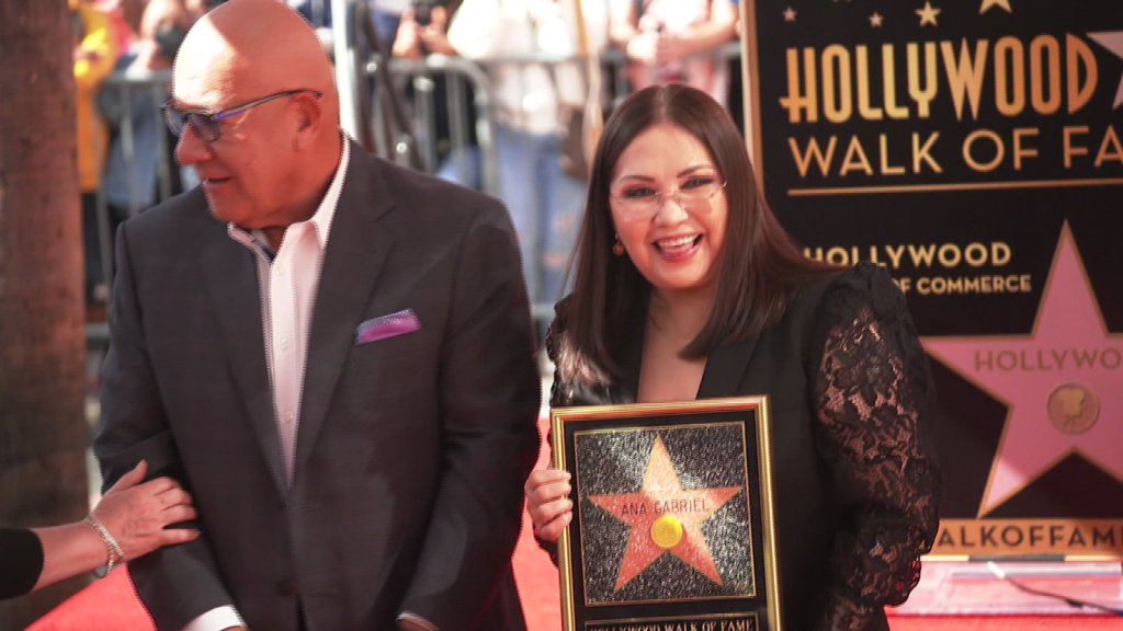 Ana Gabriel and her star on the Hollywood Walk of Fame