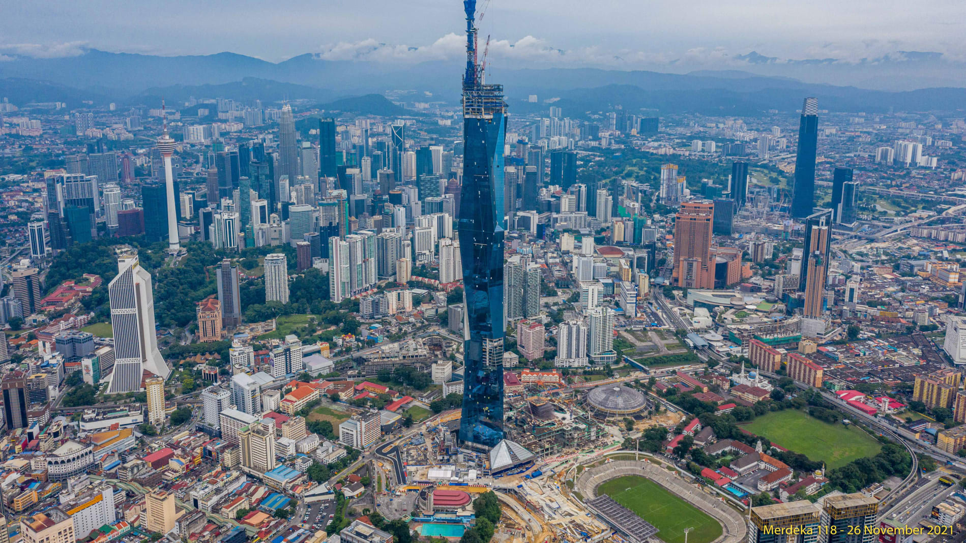 The Merdeka 118 building in Malaysia has reached the final stage of construction