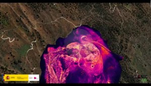 El preocupante cono y cráter del Cumbre Vieja en 3D
