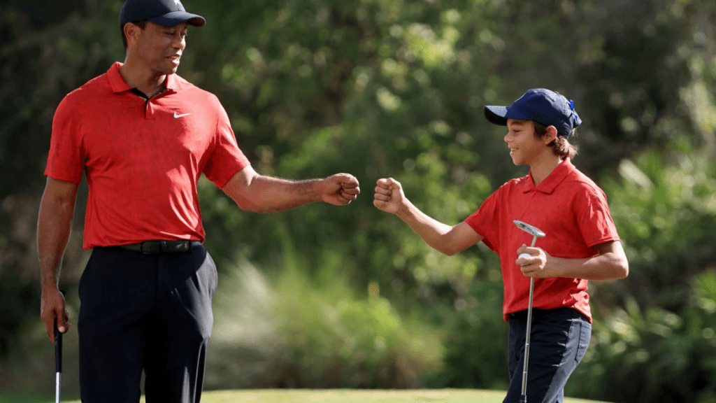 Tiger Woods and his son competed together - the pictures are cute