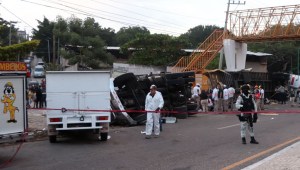 Escena del accidente en Chiapas