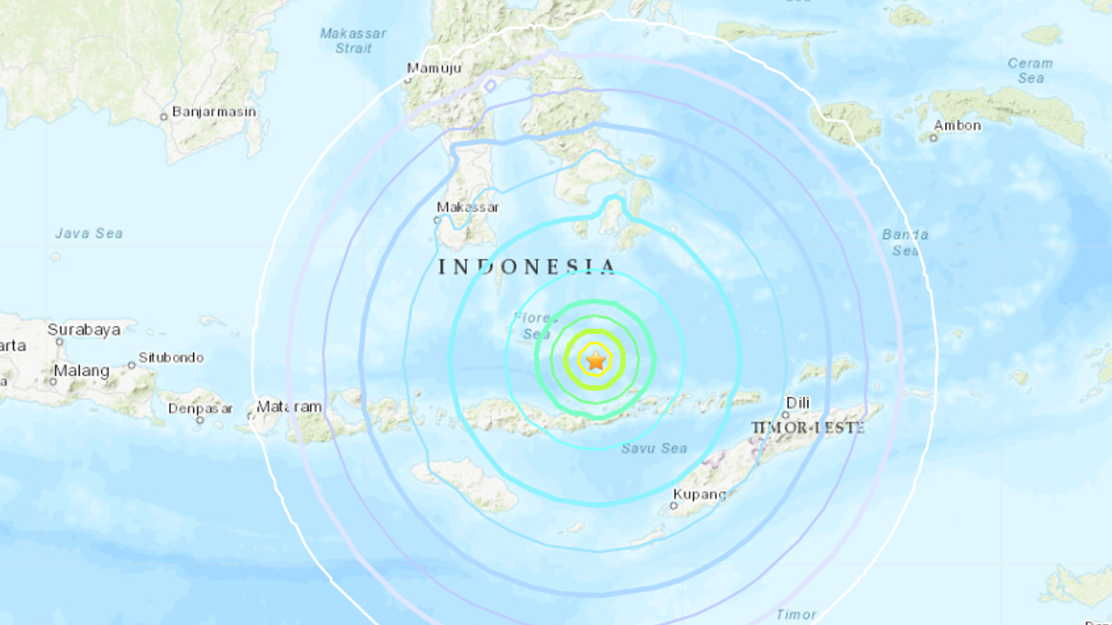 Aquí fue el epicentro del terremoto que sacudió Indonesia