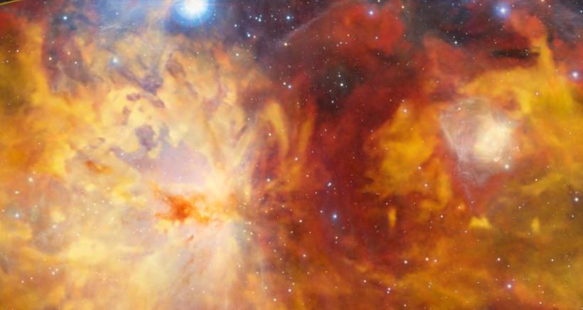 Flame Nebula reveals fiery giant clouds