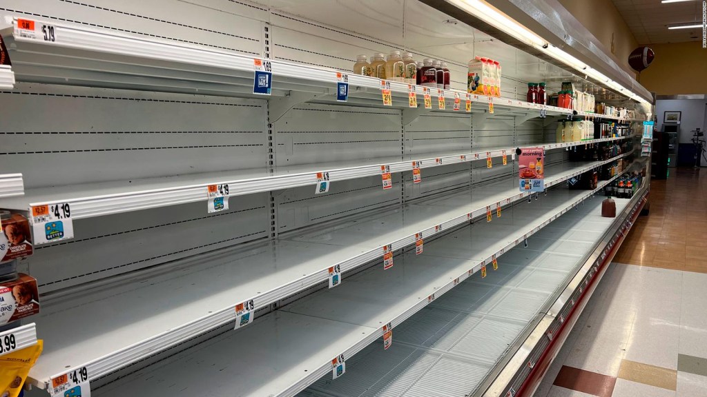 Supermarkets struggle to fill their empty shelves