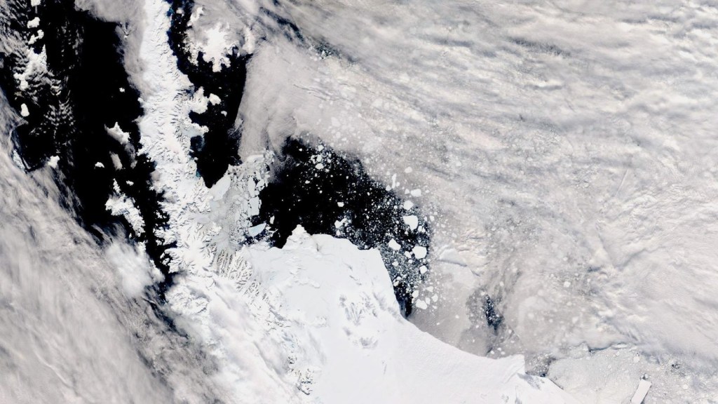 Gran capa de hielo marino se desprende de la Antártida