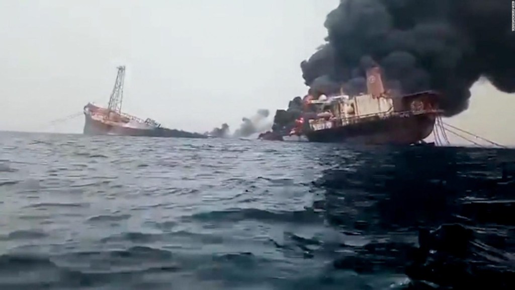 Oil tanker explodes in Nigeria with crew on board