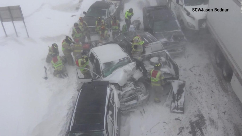 Firefighters to the rescue in multiple crash due to heavy snowfall