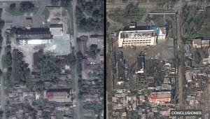 Imágenes satelitales de daños a infraestructura de Mariupol
