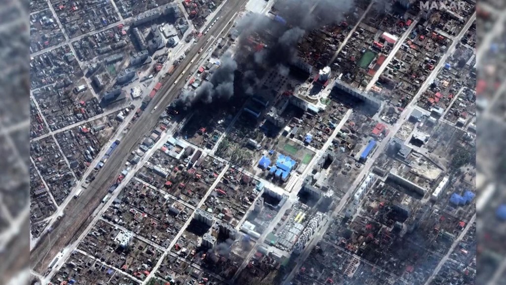 The devastation in Ukraine is visible from the sky
