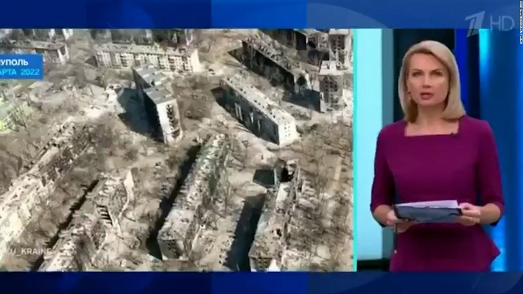 Escucha lo que dice la televisión estatal rusa sobre la destrucción de Mariúpol