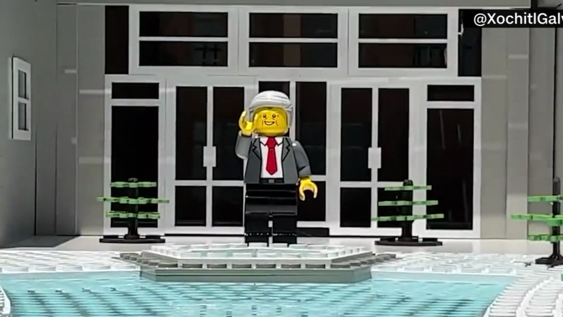Senadora crítica a López Obrador con una casa de Lego