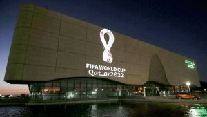 En la imagen, el logo del Mundial de Qatar 2022 de la FIFA. (Foto: -/AFP vía Getty Images)