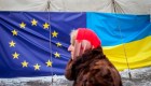 bandera Ucrania y Unión Europea