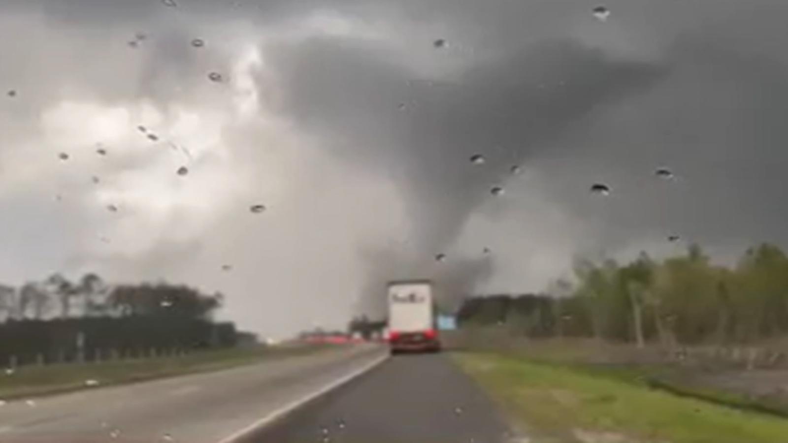 Video shows the passage of a monstrous tornado in Savannah, Georgia