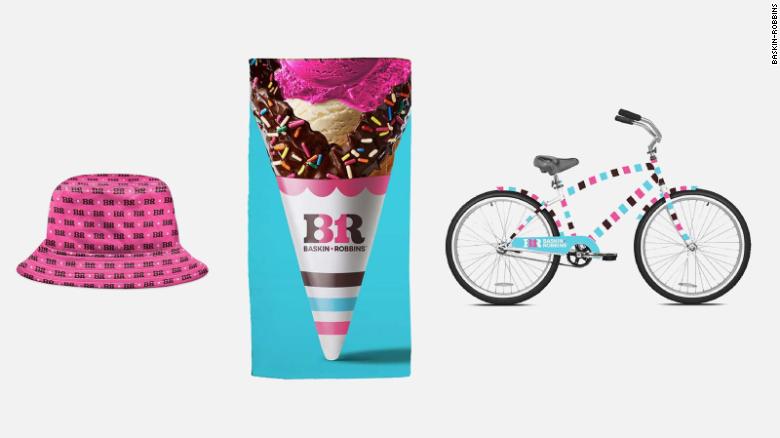 Algunos de los productos nuevos de Baskin-Robbins.