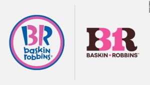 Versión antigua y nueva del logotipo de Baskin-Robbins.