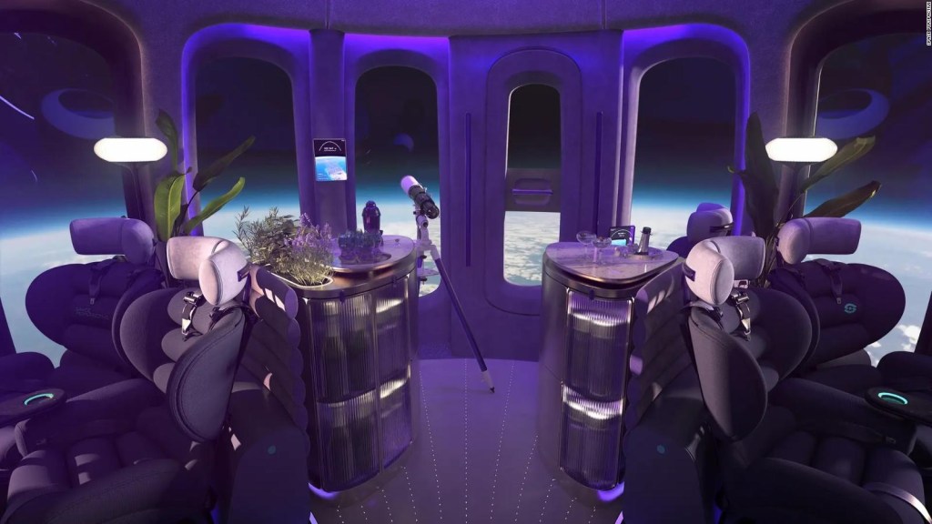 Reveal the luxurious interior of the space balloon Neptune
