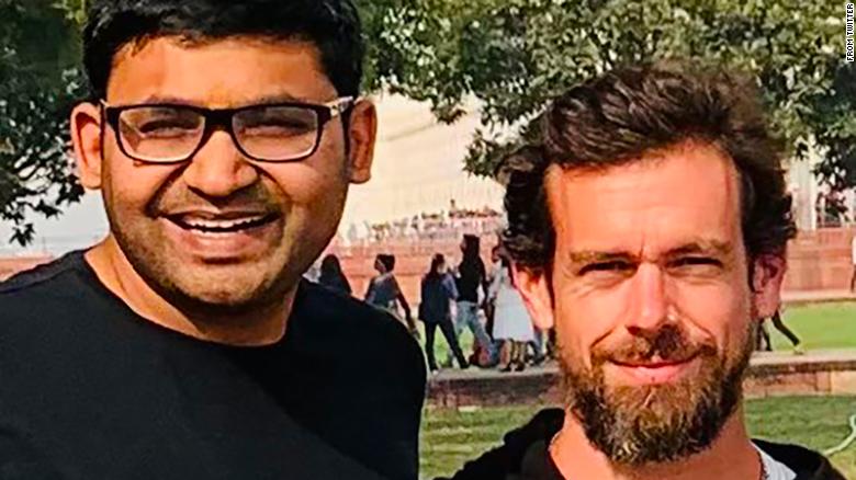 El CEO de Twitter, Parag Agrawal (a la izquierda), y el ex-CEO Jack Dorsey en una foto sin fecha.
