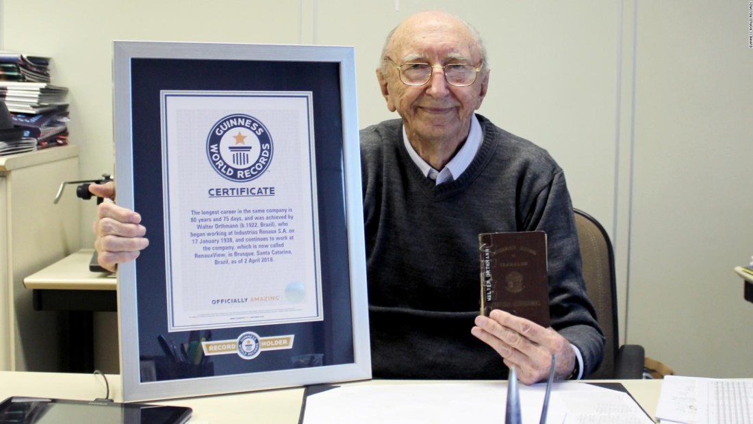 Récord Guinness por trabajar en la misma empresa durante 84 años
