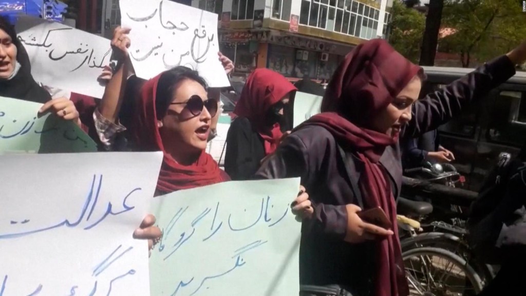 Protests after Taliban order women to cover their faces