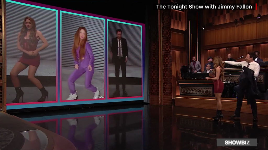 Shakira shows that she is a queen in the dance in a competition with Jimmy Fallon