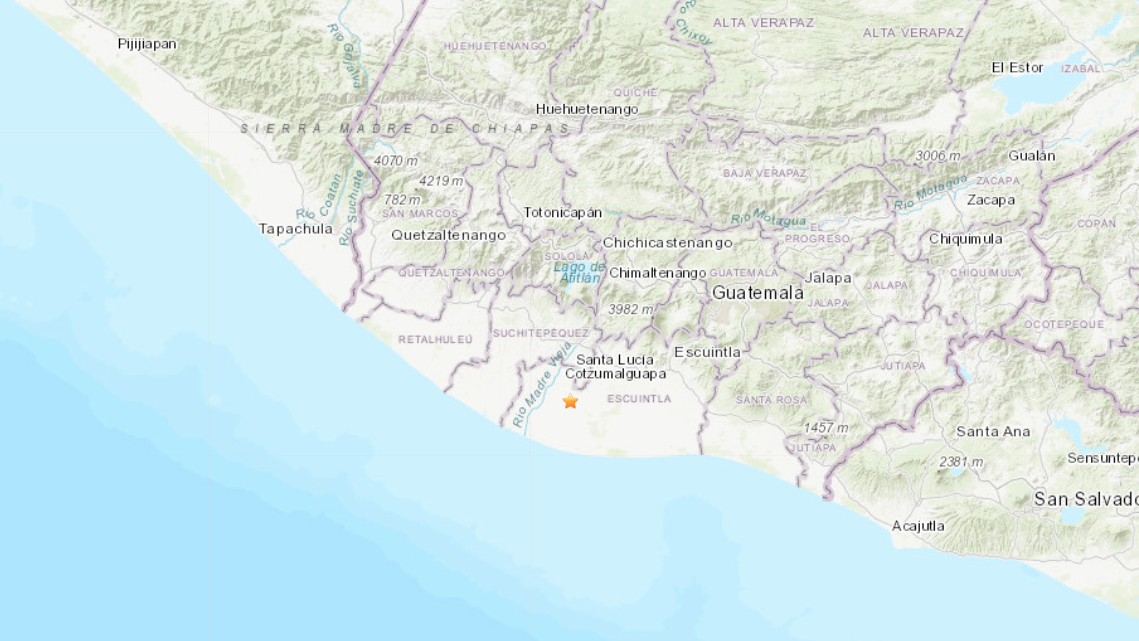 terremoto de magnitud 5,6 en Guatemala;  No se reportan daños hasta el momento.