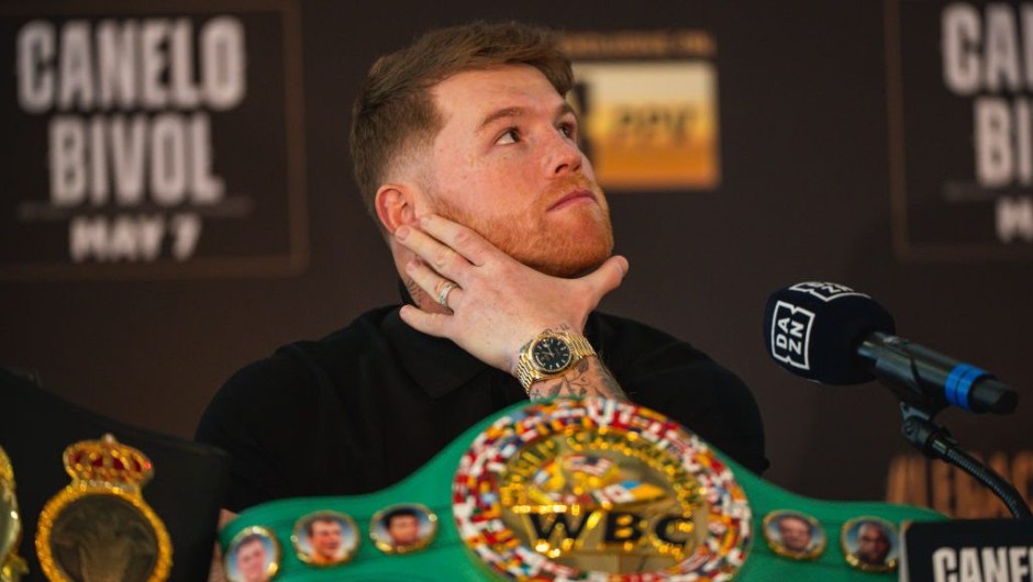 Saúl 'Canelo' Álvarez on March 2, 2022 when presenting the fight against Bivol at the Sheraton Hotel in San Diego, California.  (Photo: Matt Thomas/Getty Images)