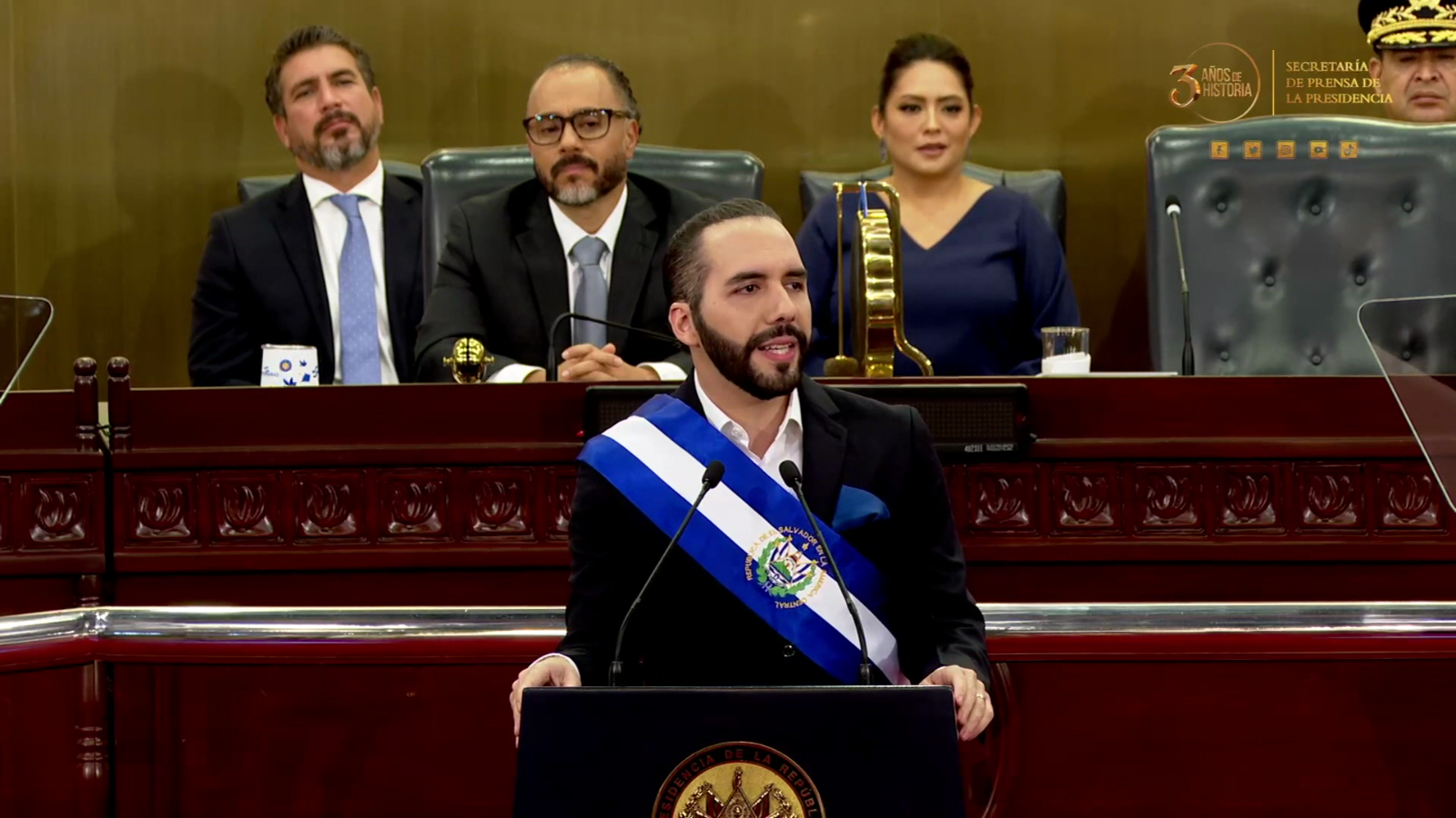 Bukele highlights in his mandate report the security of El Salvador