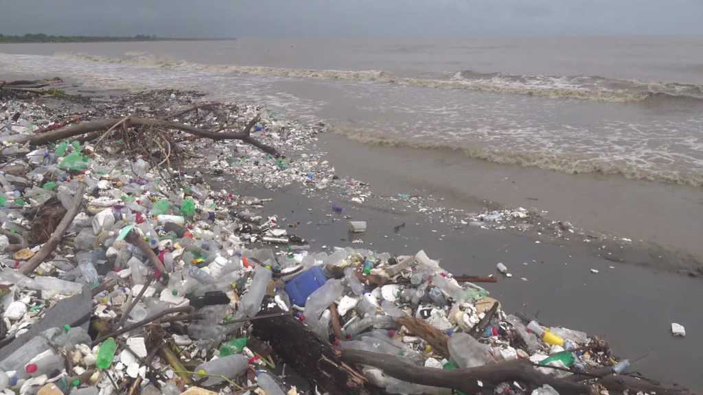 Toneladas de playas inundadas de basura en Honduras
