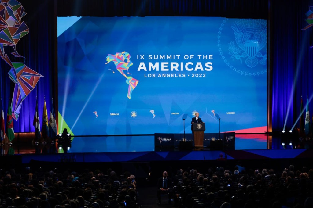 Joe Biden, durante la inauguración oficial de la IX Cumbre de las Américas