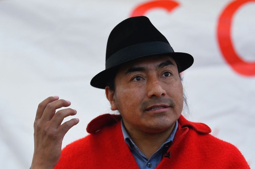 Leónidas Iza, presidente de la organización indígena que convocó a las protestas en Ecuador