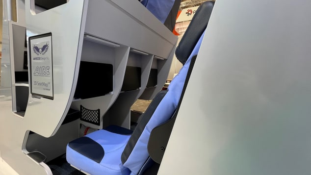 The cocoon seats feature a footrest so passengers can extend their legs.  (Photo: Francesca Street/CNN)