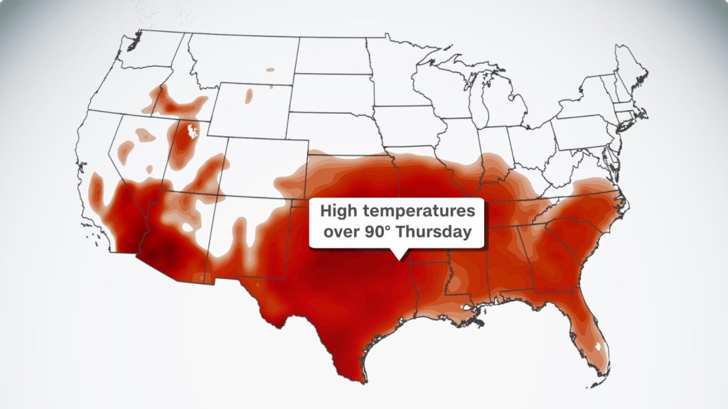 La tercera ola de calor del verano abrasa el sur de EE.UU., y "empeorará".