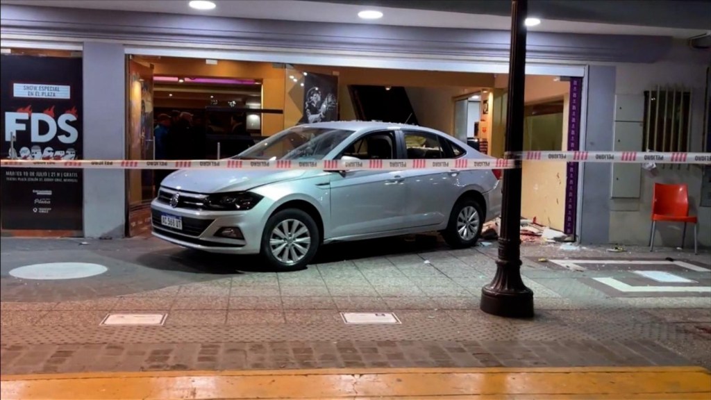 The moment a car crashes into a theater in Argentina