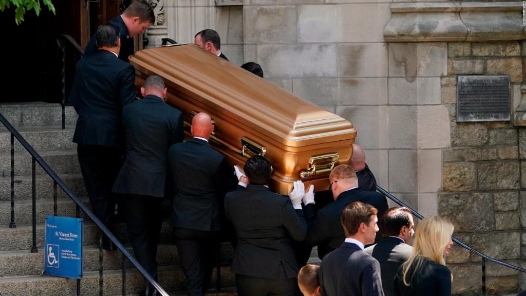 Donald Trump and his children bid farewell to Ivana Trump at funeral