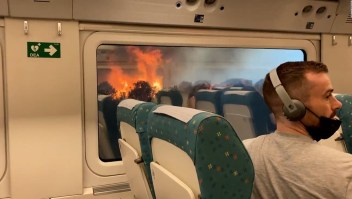 Grabó el video viral del incendio de España desde el tren