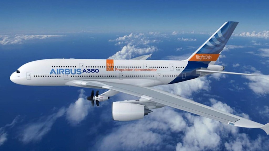 This huge passenger plane will test sustainable engine