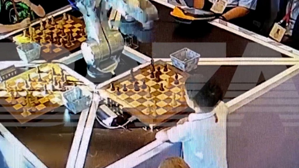The boy ended up with a fractured finger during a game of chess with a robot