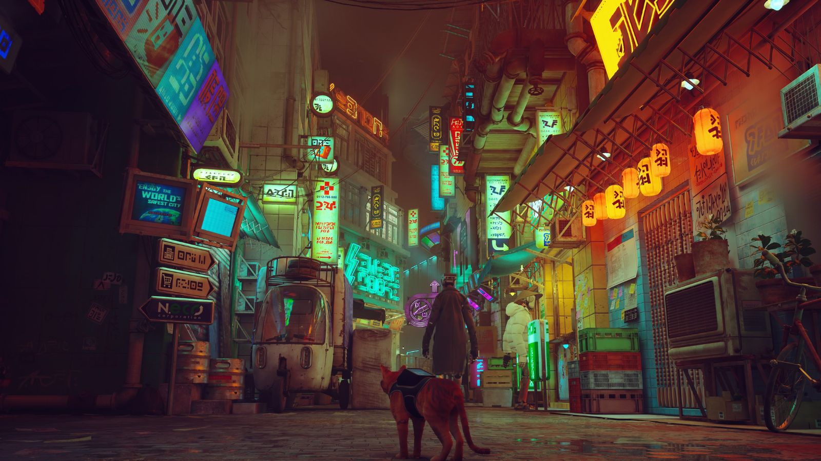 stray cyberpunk ciudad futurista videojuego