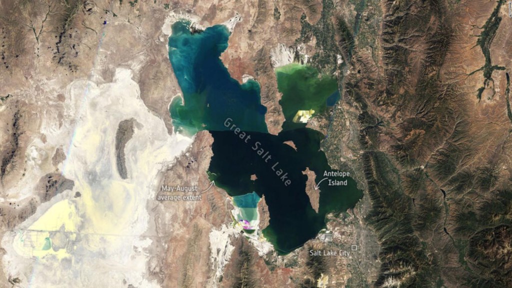 El antes y después del lago de Utah condenado por el cambio climático