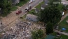 Stunning drone video shows explosion aftermath