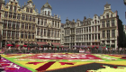 Mexicanos cubren plaza de Bruselas con tapete de flores