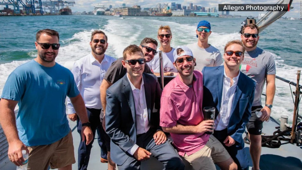 Stranded groom arrives at his wedding on a police boat