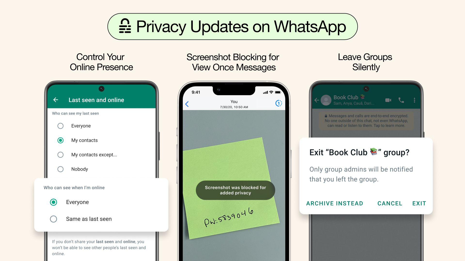 Las 3 nuevas funciones de privacidad que llegan a WhatsApp