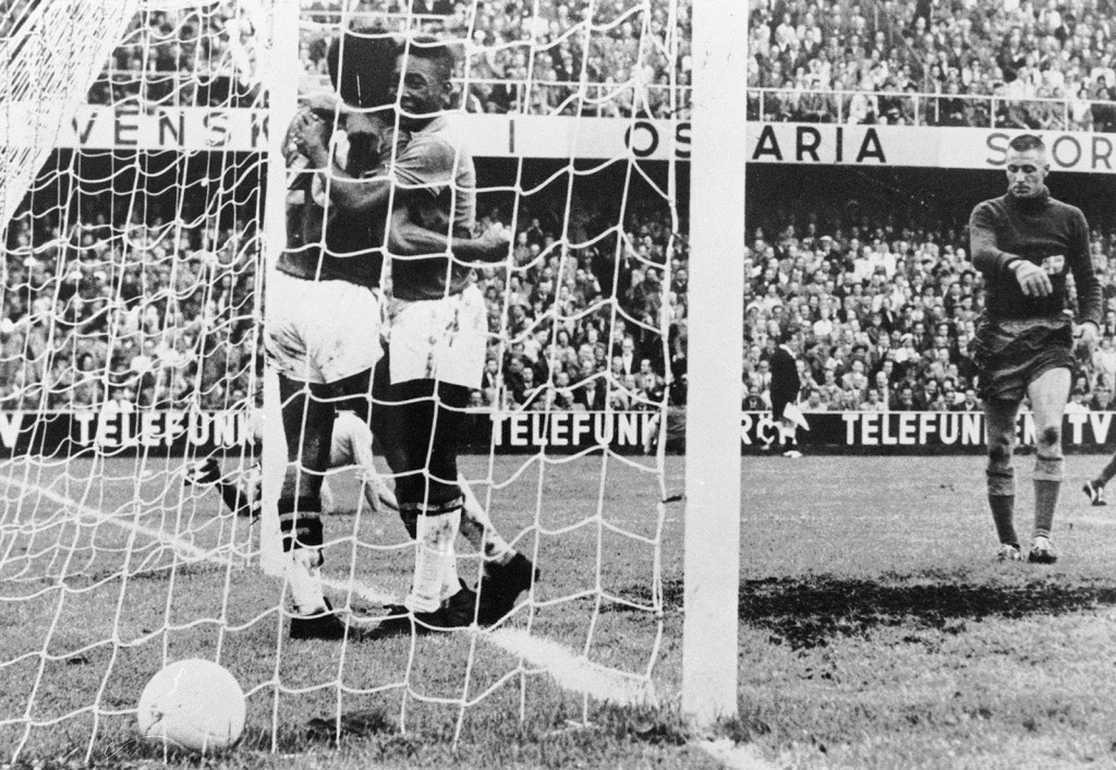 Brasil contra Suecia en la final del Mundial de Suecia 1958.
