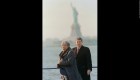 Reagan y Gorbachov visitan Governors Island en Nueva York en 1988. (BILL SWERSEY/AFP/Getty Images)